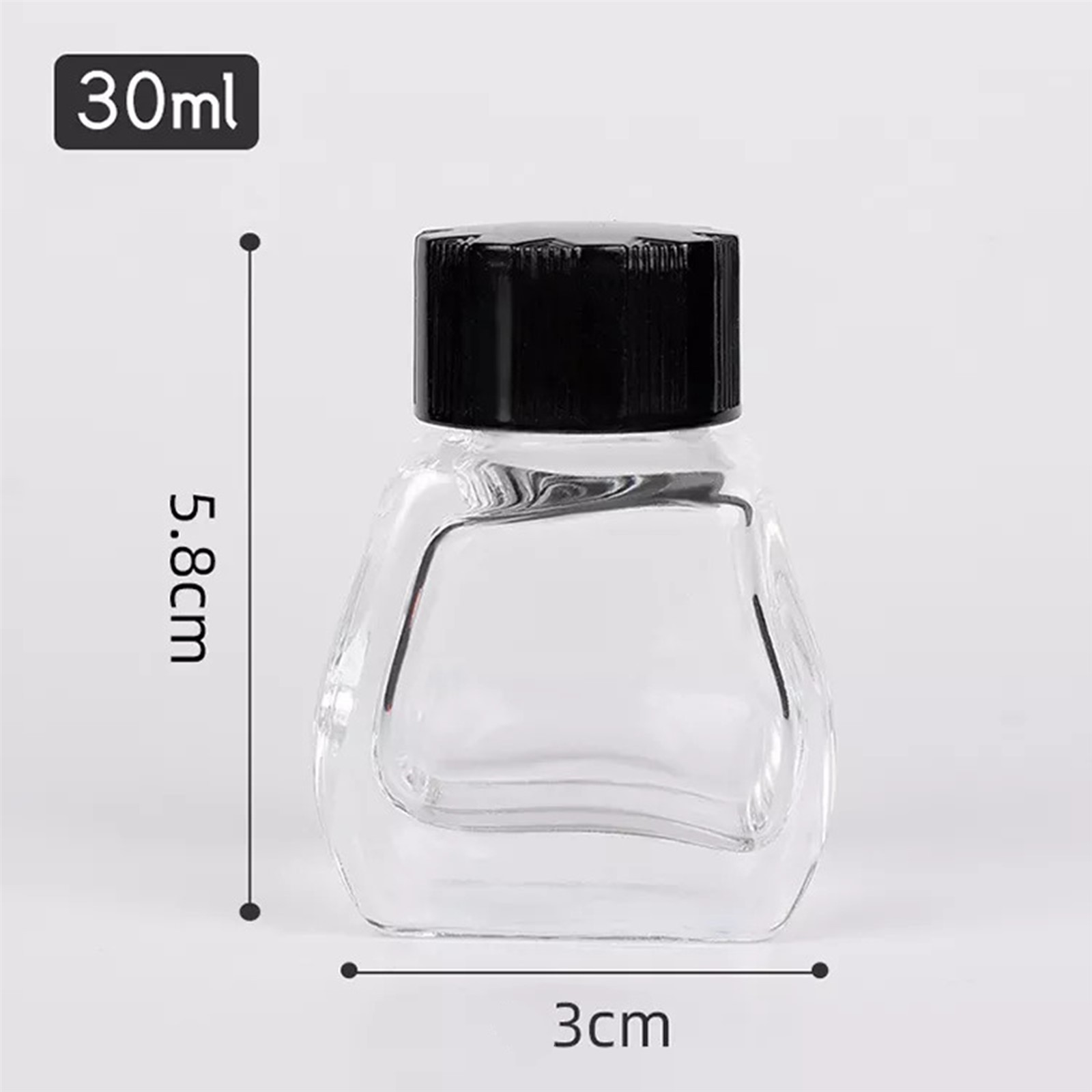 5 New empty glass ink or paint bottes 30ml 1 oz for artists crafters acrylics