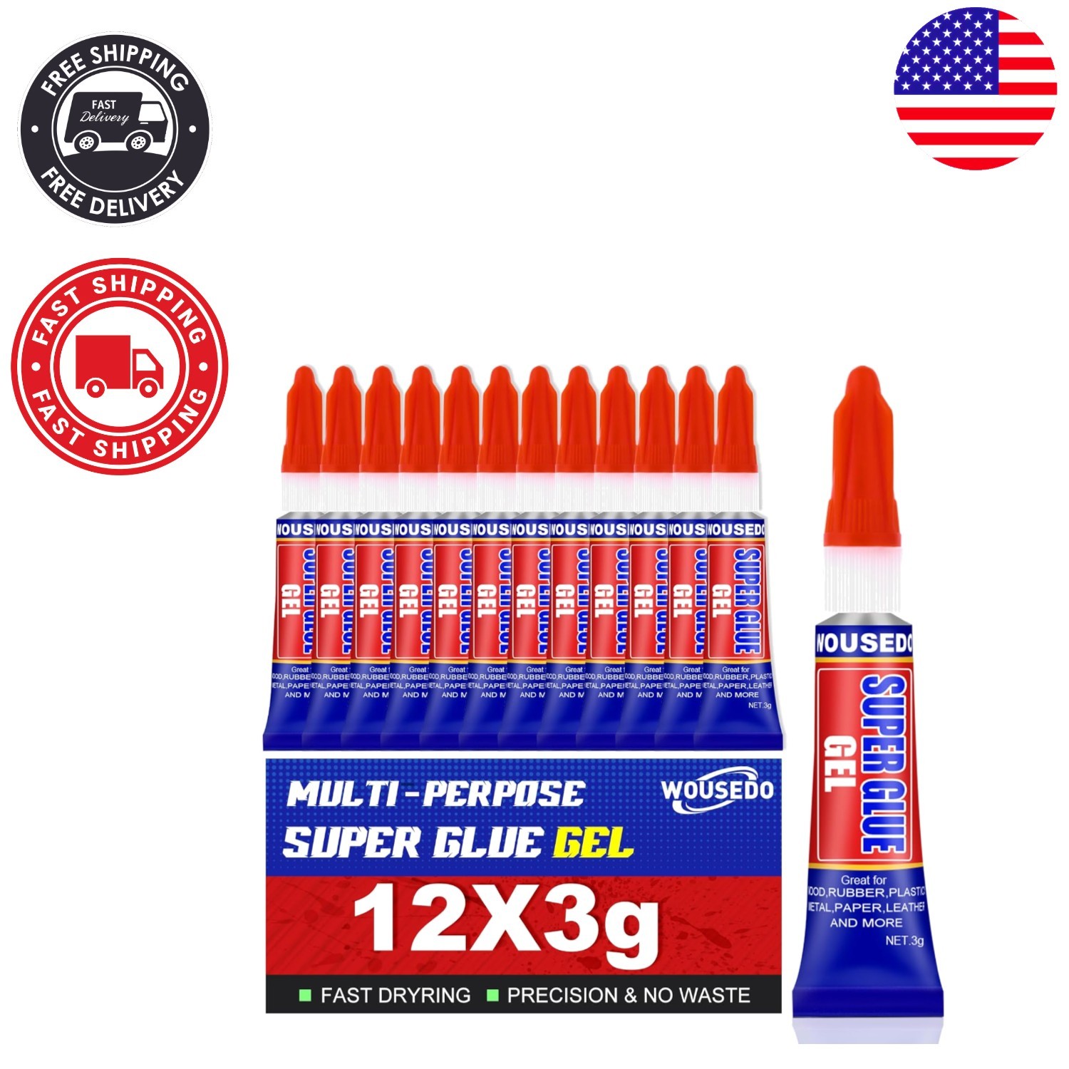 All-Purpose 12-Pack Super Glue Gel – High Viscosity for Strong, Seamless Bonds