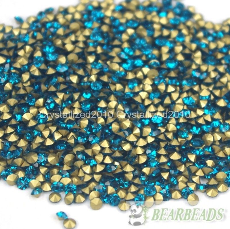 1440Pcs 10Gross Top Quality Czech Crystal Rhinestones Round Pointed Foiled Back