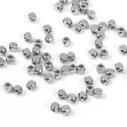 Faceted Square Spacer Beads -2mm Stainless Steel Hole Bead Jewelry Making 100PCS
