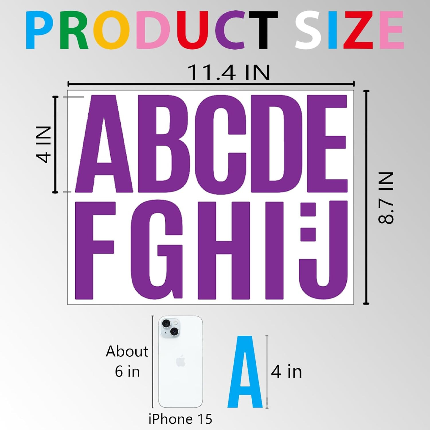 272 Pcs 24 Sheets Large Letter Stickers, 4 Inch Bulletin Board Letters, Vinyl St