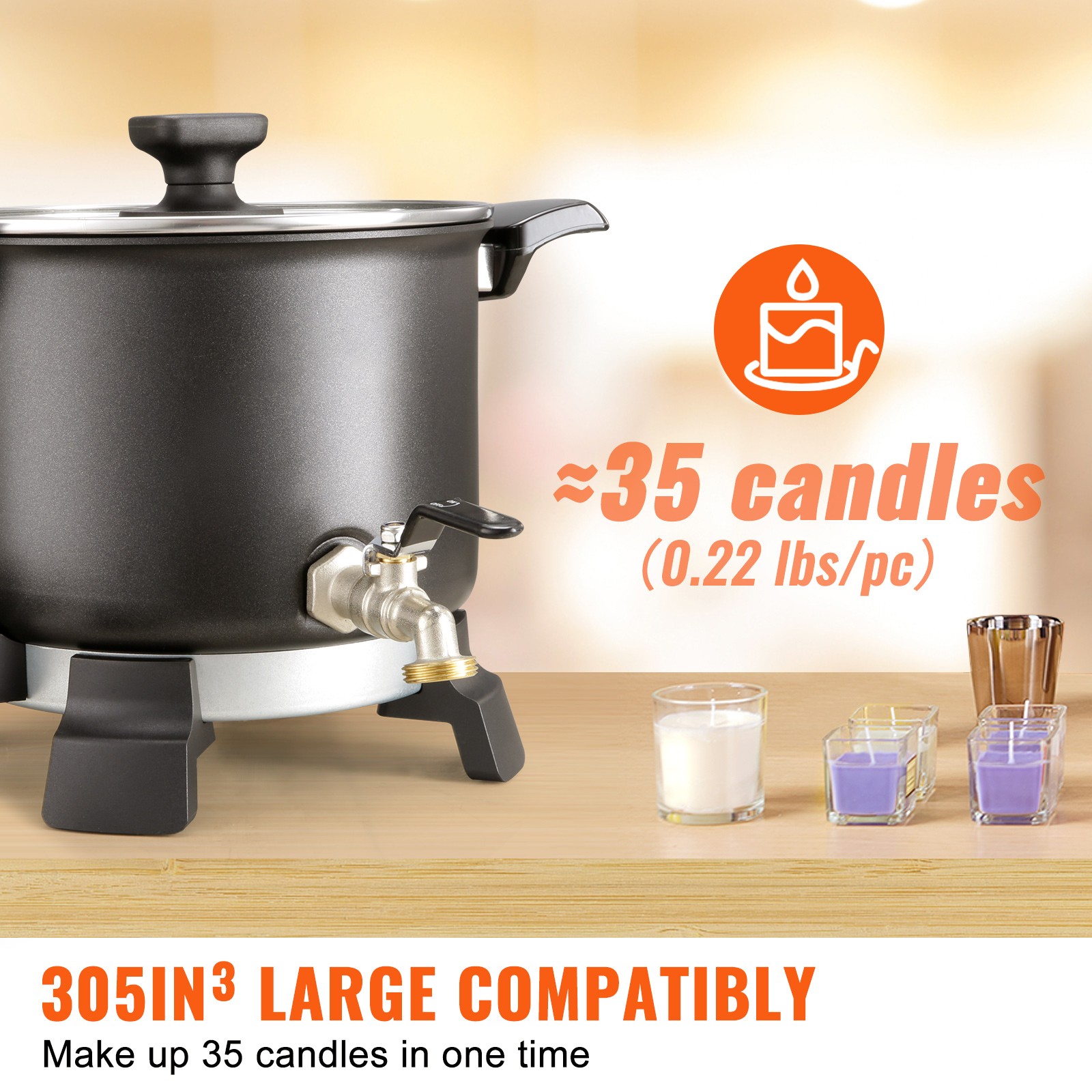 5 Liter Wax Melter for Candle Making Electric Pot Commercial or Home Use