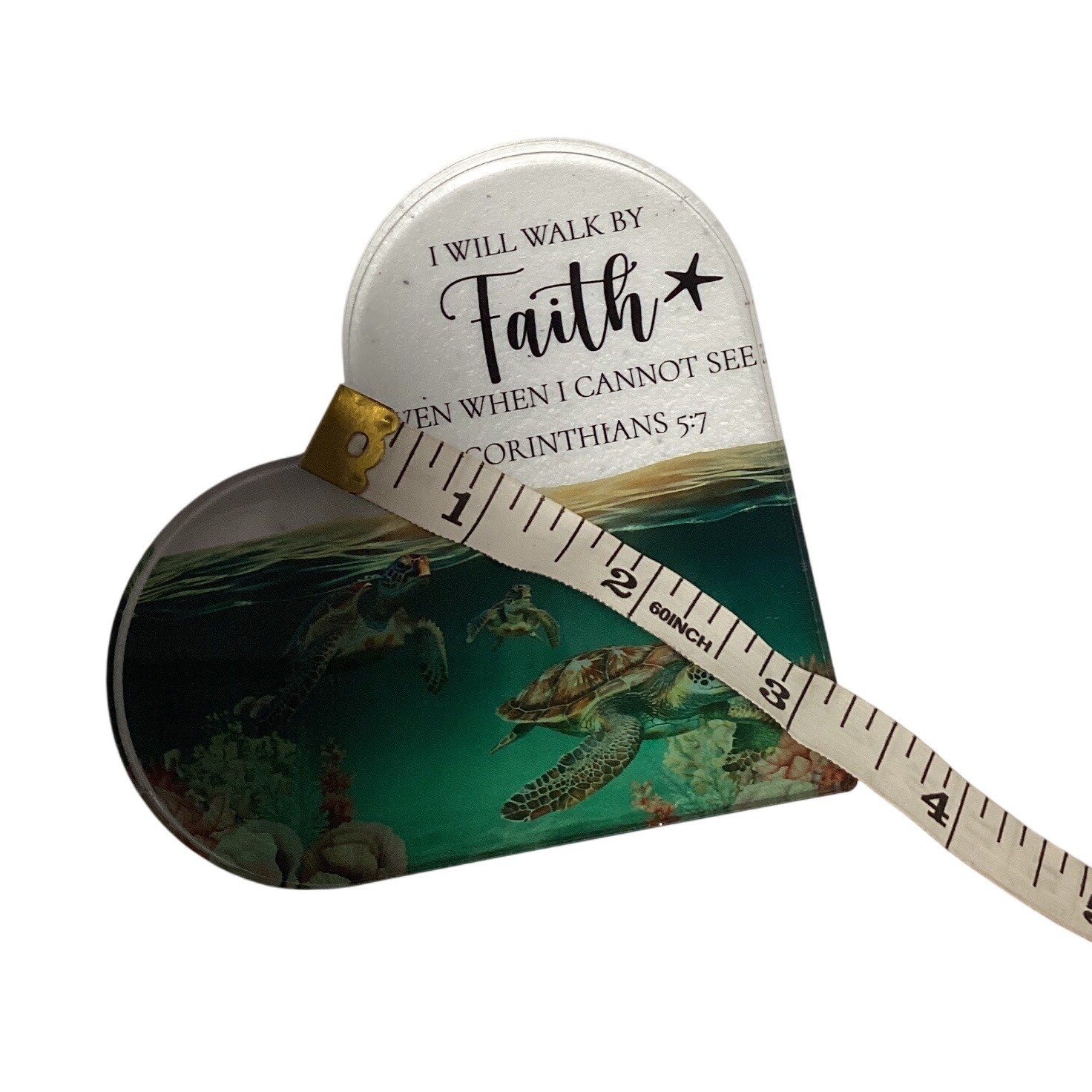 Heart Shaped Faith Turtles 2 Corinthians 5 7 Scripture Gift