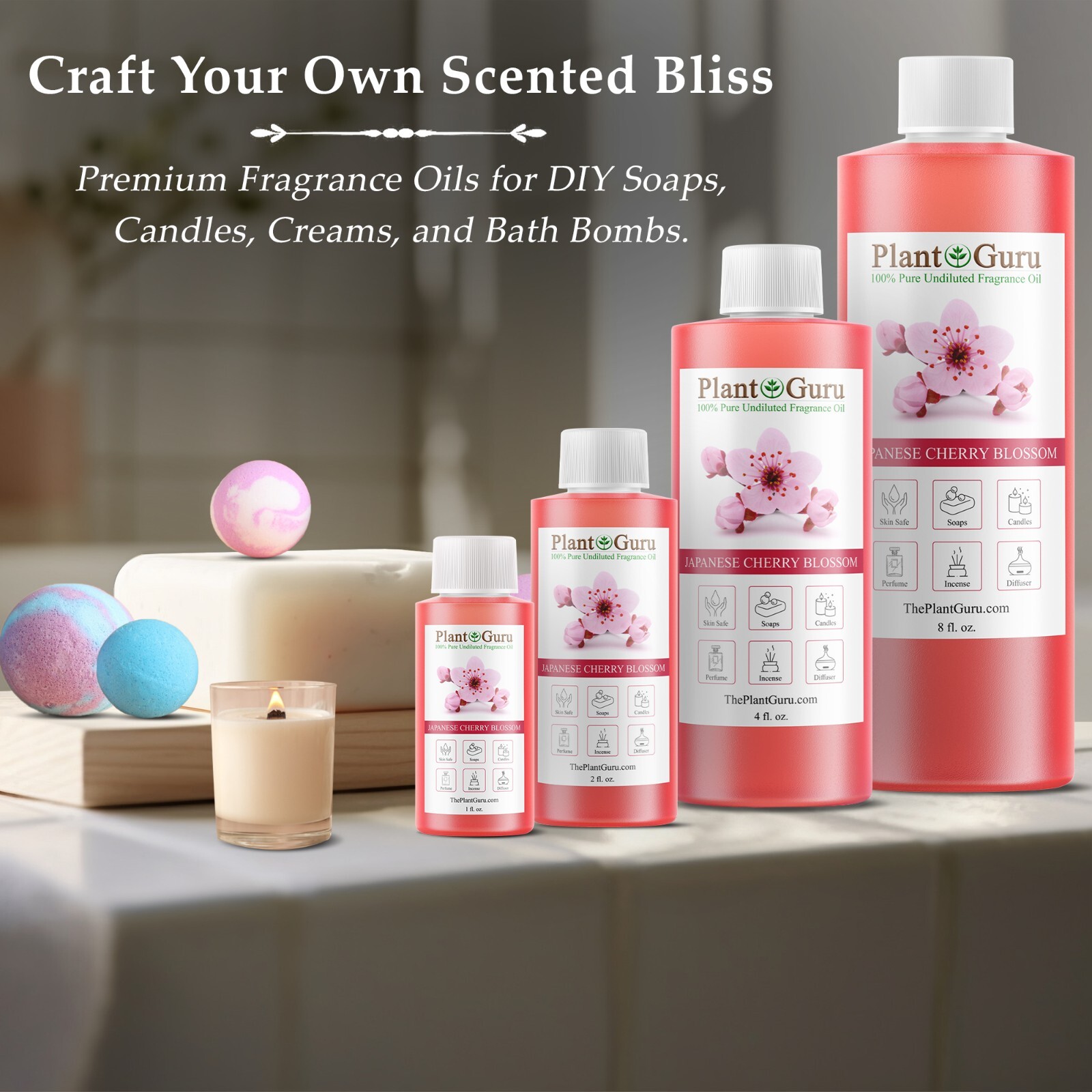 Japanese Cherry Blossom Fragrance Oil For Candle, Soap Making, Diffuser, Burners