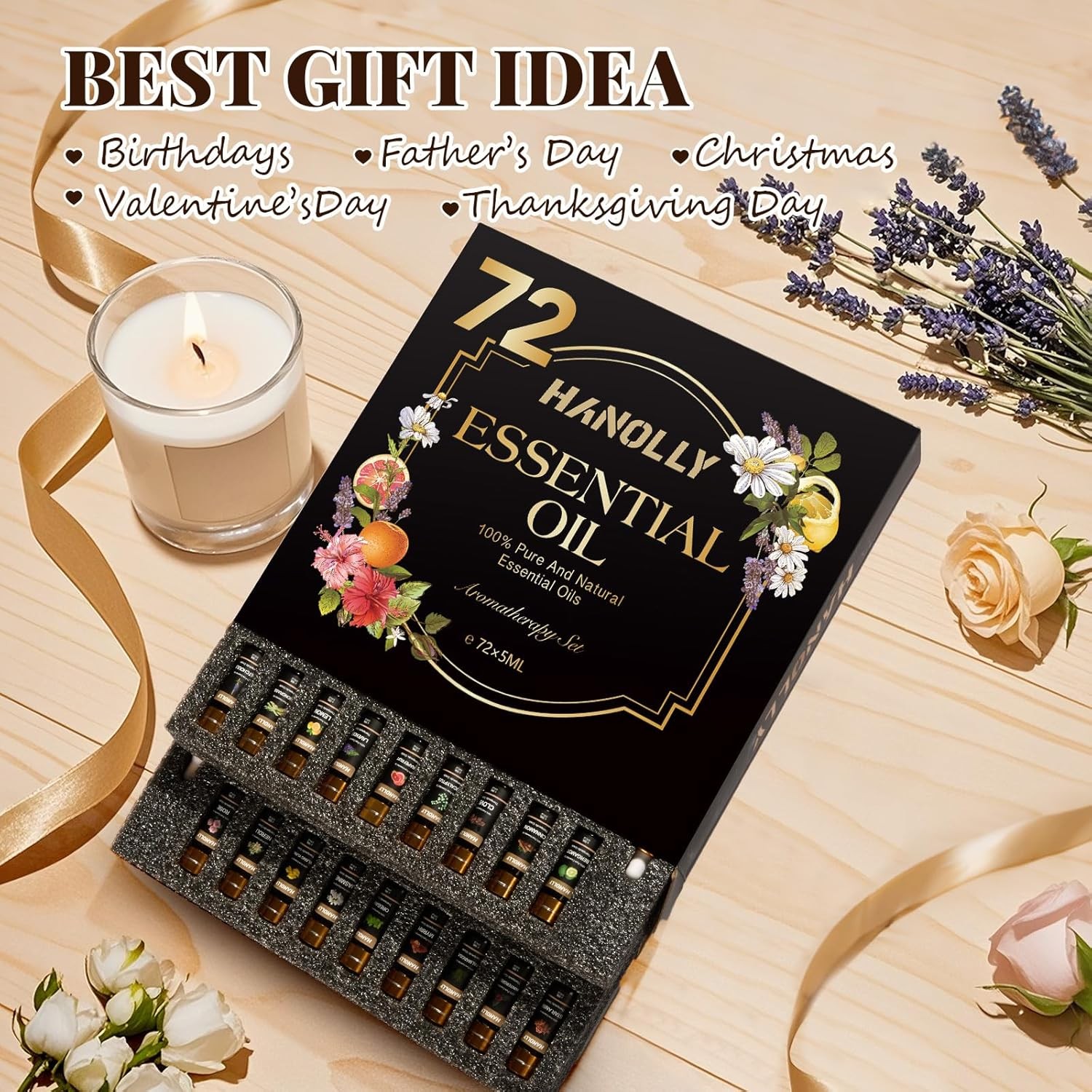 Essential Oils Set, 72 Pcs Pure Aromatherapy Oil Kit, Natural…