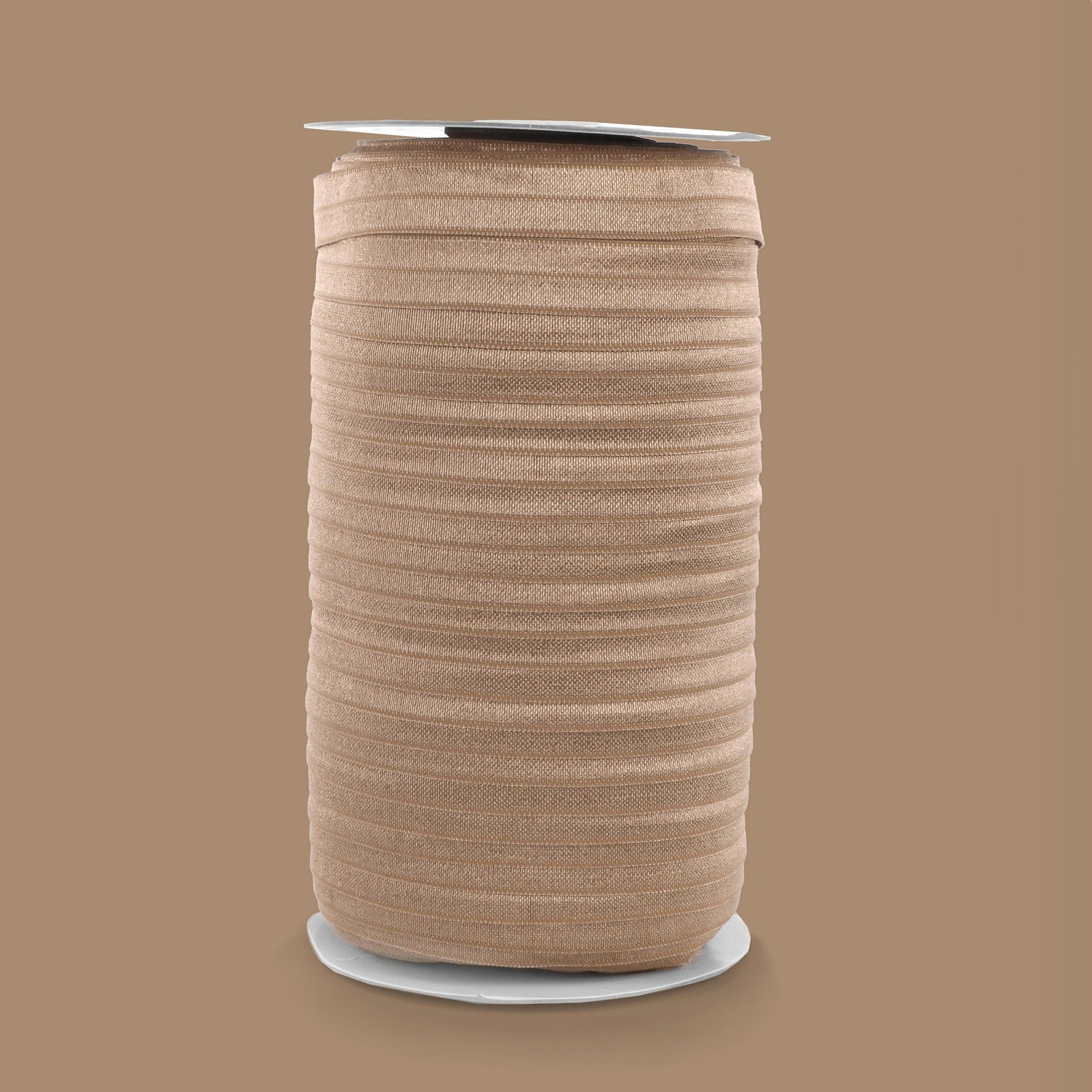 Affogato Tan Fold Over Elastic 5/8″ to 1 ” Wide FOE Elastic By The Yard