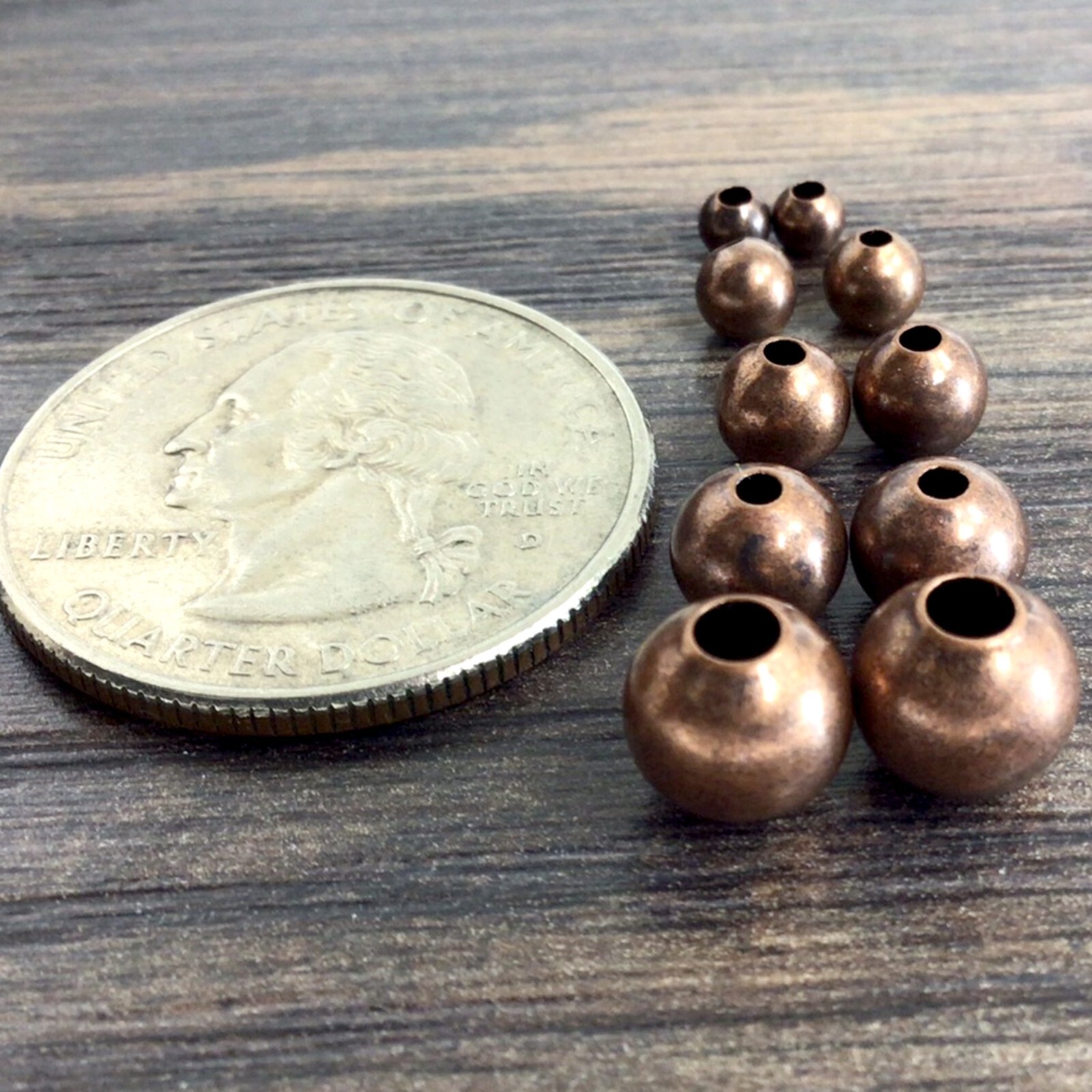 Copper Smooth Round Spacer Beads Seamless 3mm 4mm 5mm 6mm 7mm Jewelry Supplies