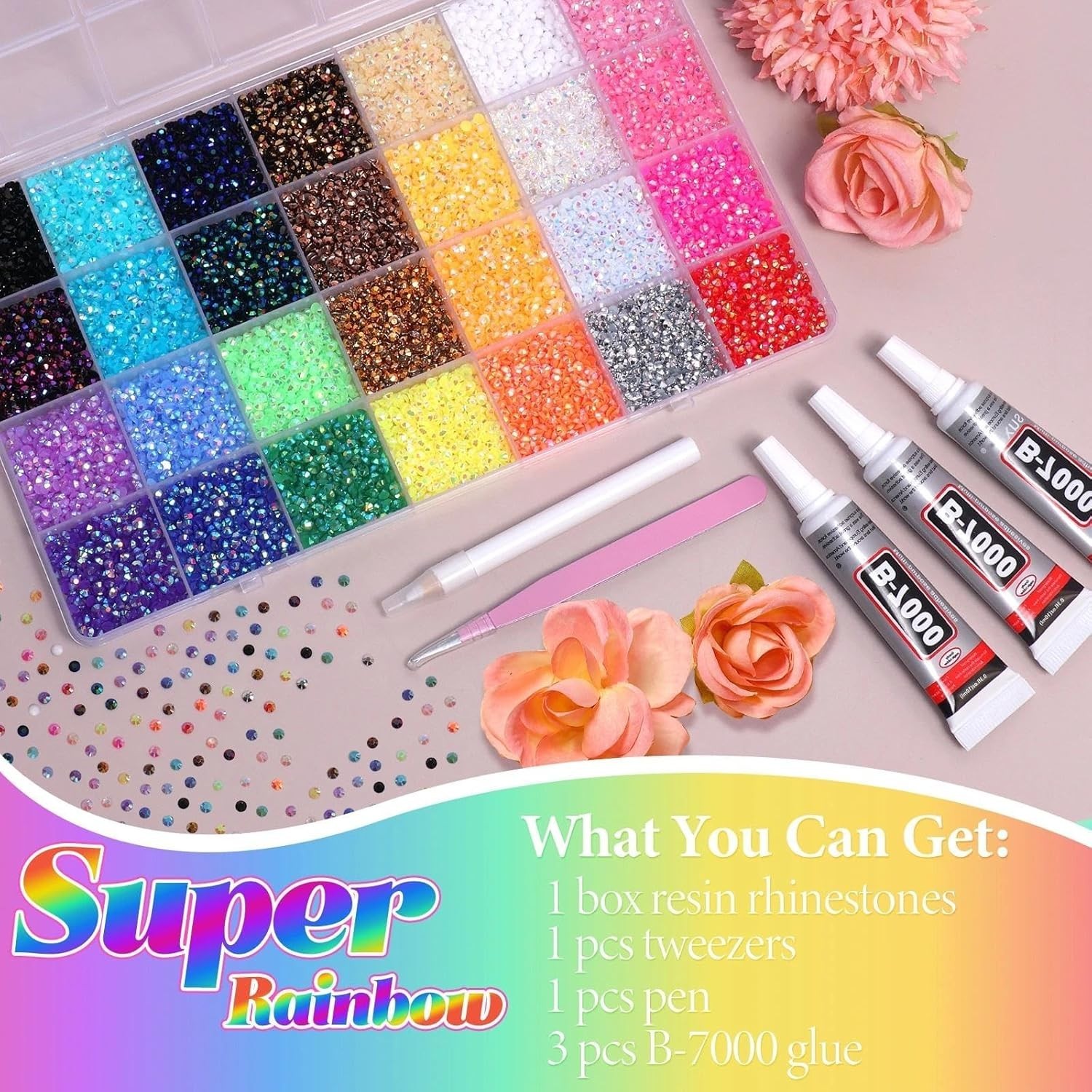 32000-Piece Rhinestone Bedazzling Kit with Tools for Crafts and DIY Projects