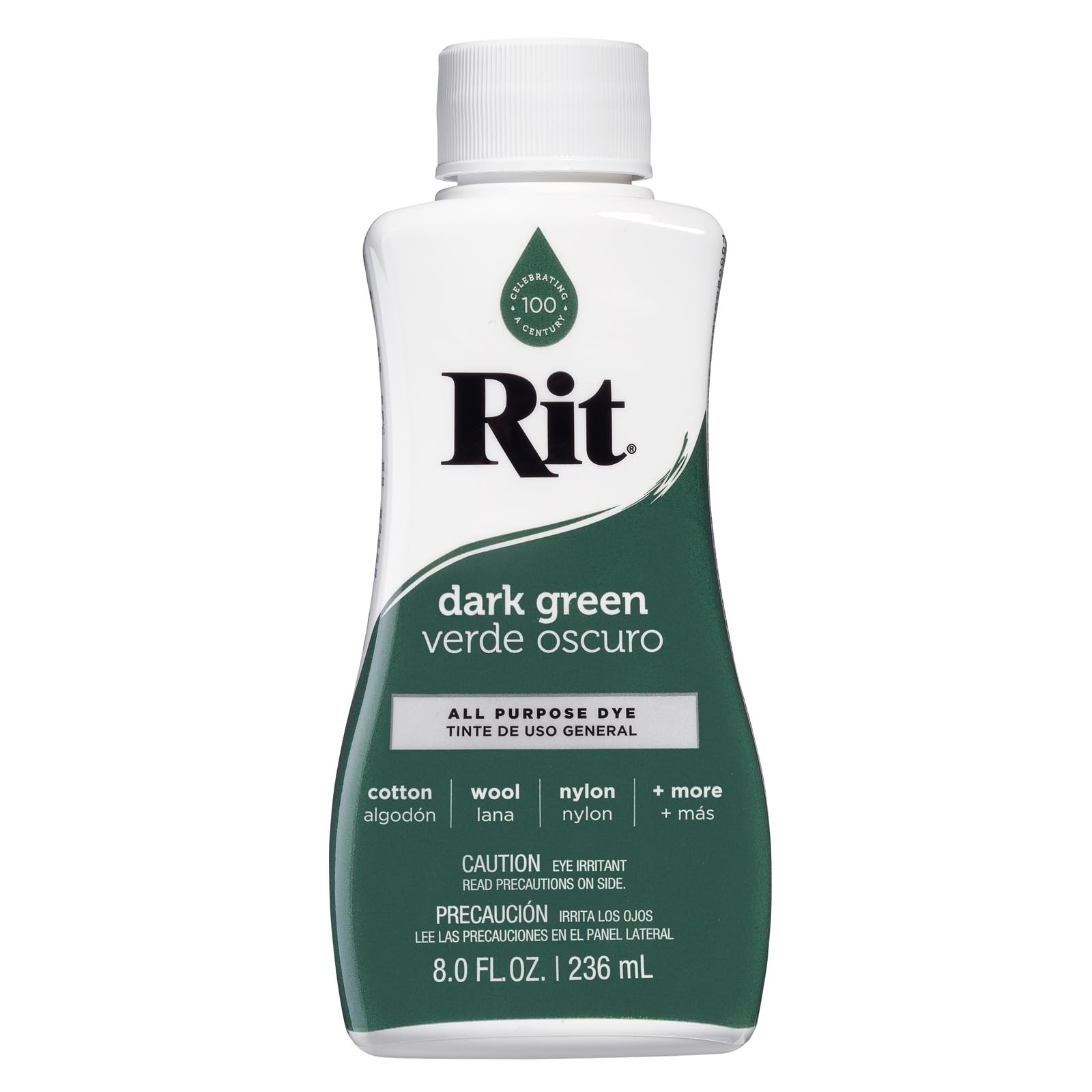 Liquid Fabric Dye Dark Green 8oz For Clothing Home Decor Cotton Linen Silk Wool