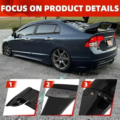 Rear Trunk Spoiler Wing Compatible with 2006-2011 Honda Civic 4 Door Sedan