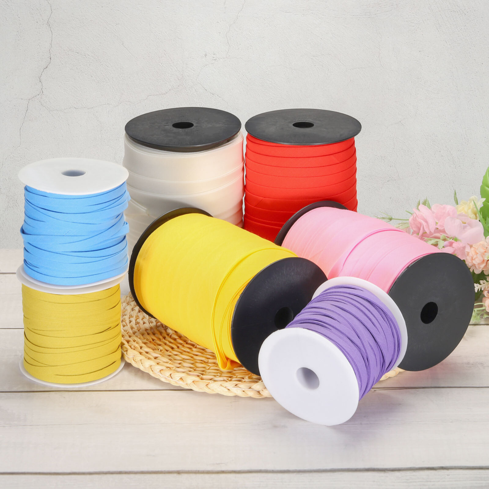 1/4 Inch Double Fold Bias Tape Continuous Bulk Bias Tape White 100 Yards
