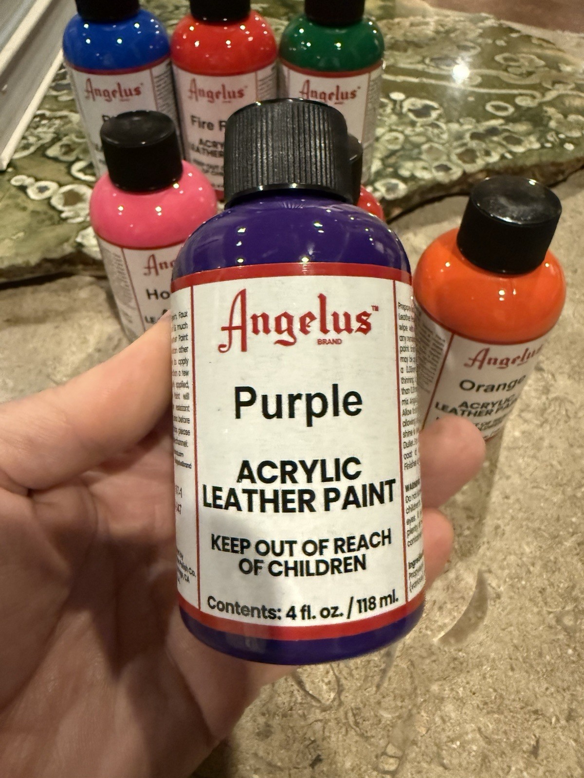 Angelus Leather Paint 4 Oz. Set Of 7 Colors Brand New