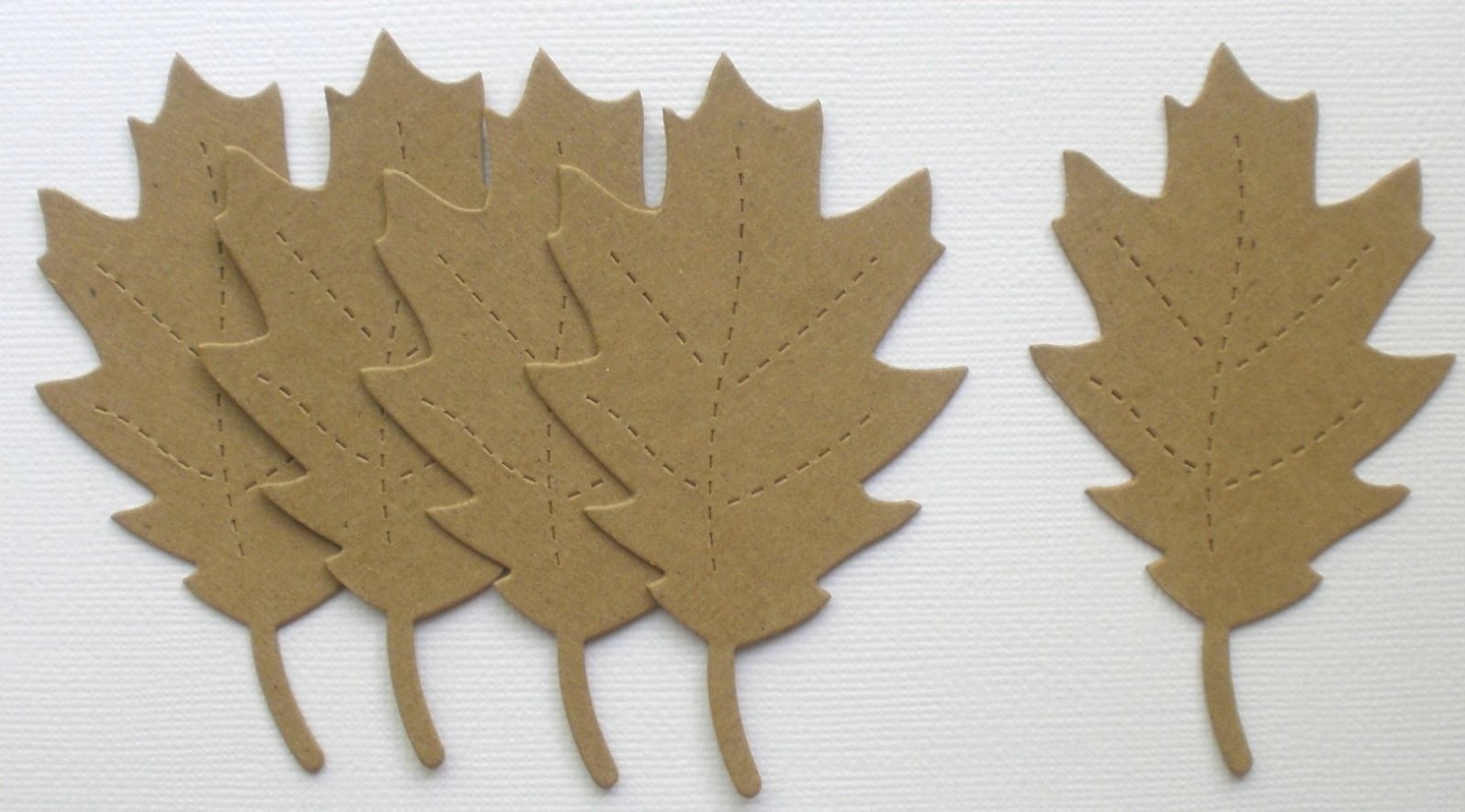 {4} OAK LEAF – Bare Leaves Chipboard Die Cuts Embellishment – 3 1/2″ Tall