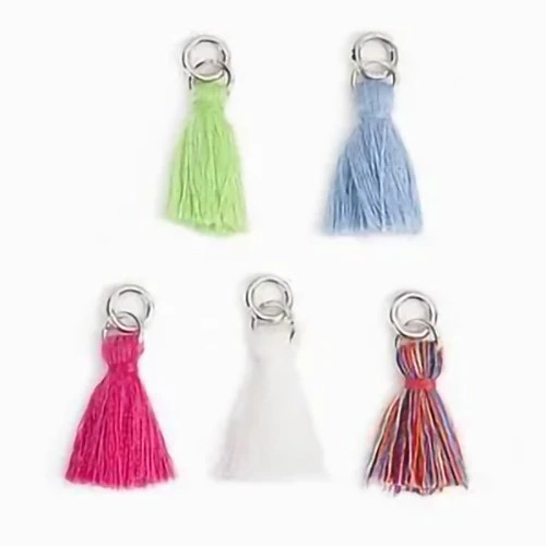 Darice Mix and Mingle Bracelet Charms Bright Tassel Charms with Bails 5 Pieces