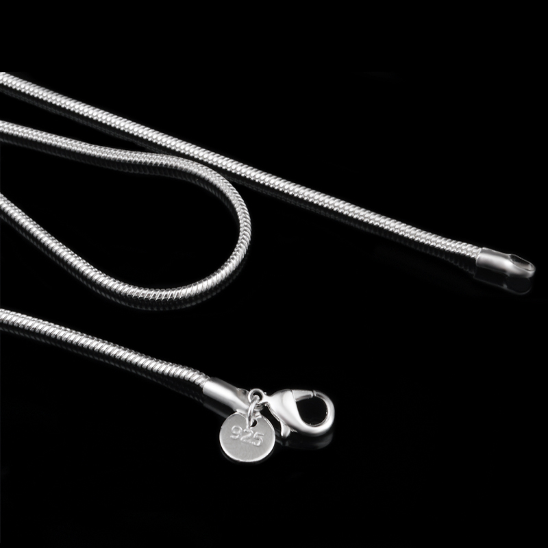 Wholesale 925 Sterling Solid Silver Plated 2mm Snake Chain Necklace 16″-24″