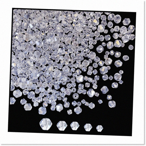 1700pcs Clear AB Bicone Crystal Beads for Jewelry Making