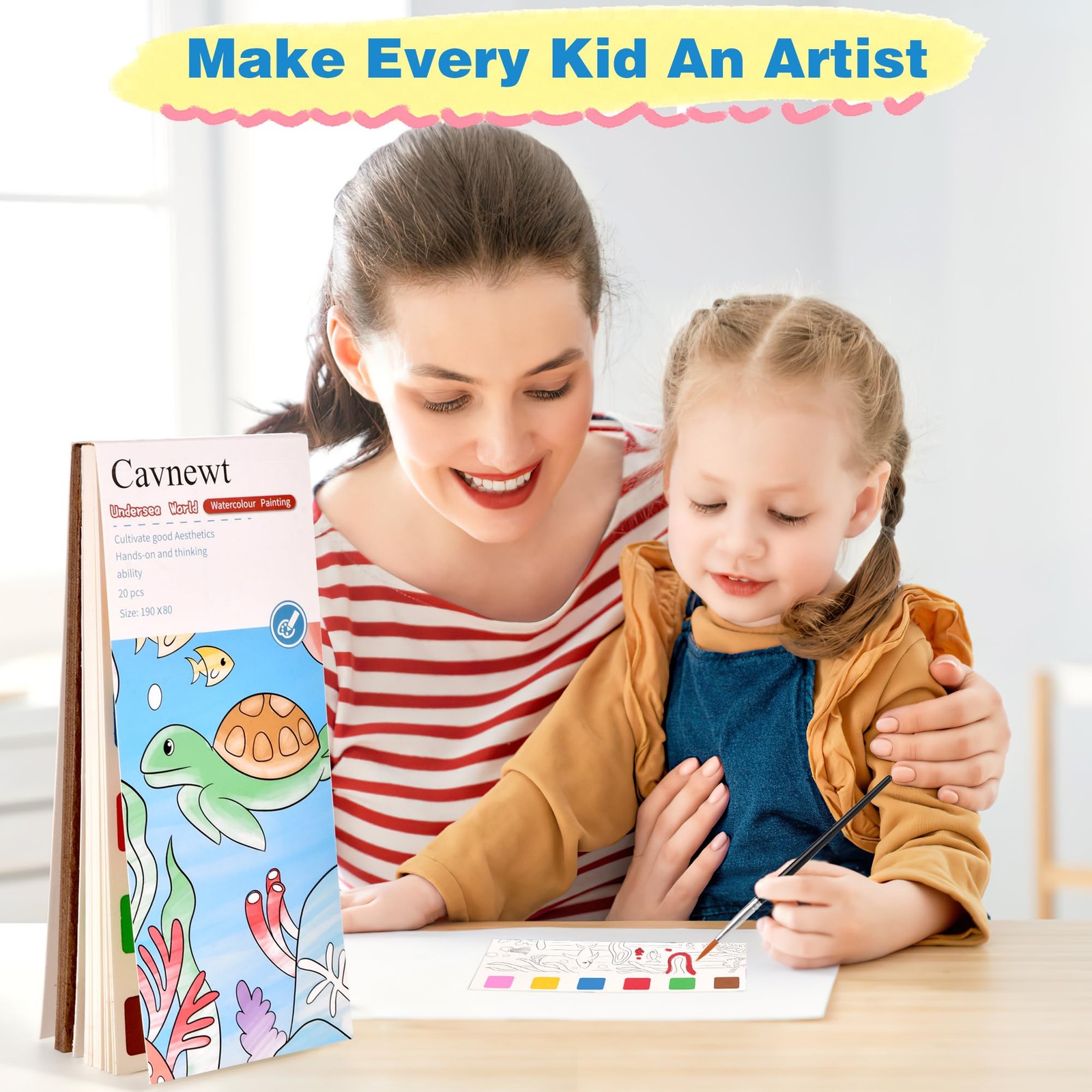 Cavnewt Watercolor Coloring Books for Kids Ages 4-8, small, Genie Garden