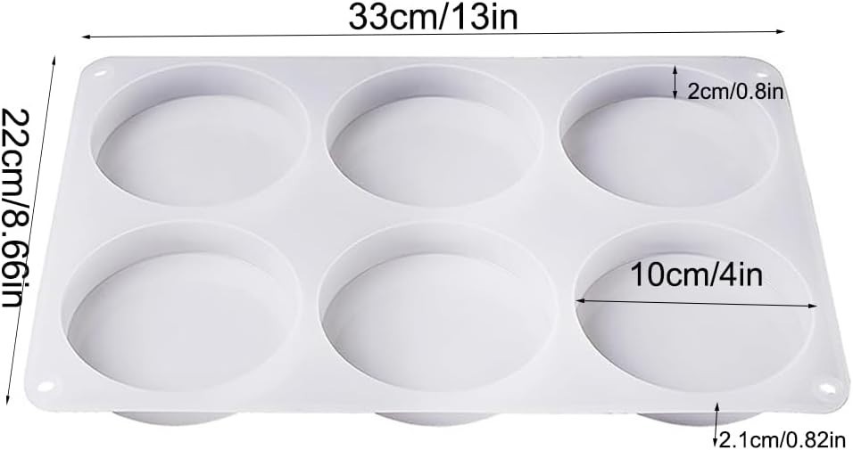 Resin Large Coaster Molds 6-Cavity Deep Round Silicone Molds for Resin