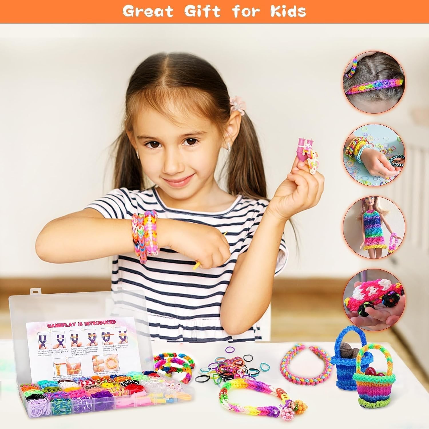 3000+ Colorful Rubber Band Bracelet Kit – DIY Craft Set for Kids’ Creativity