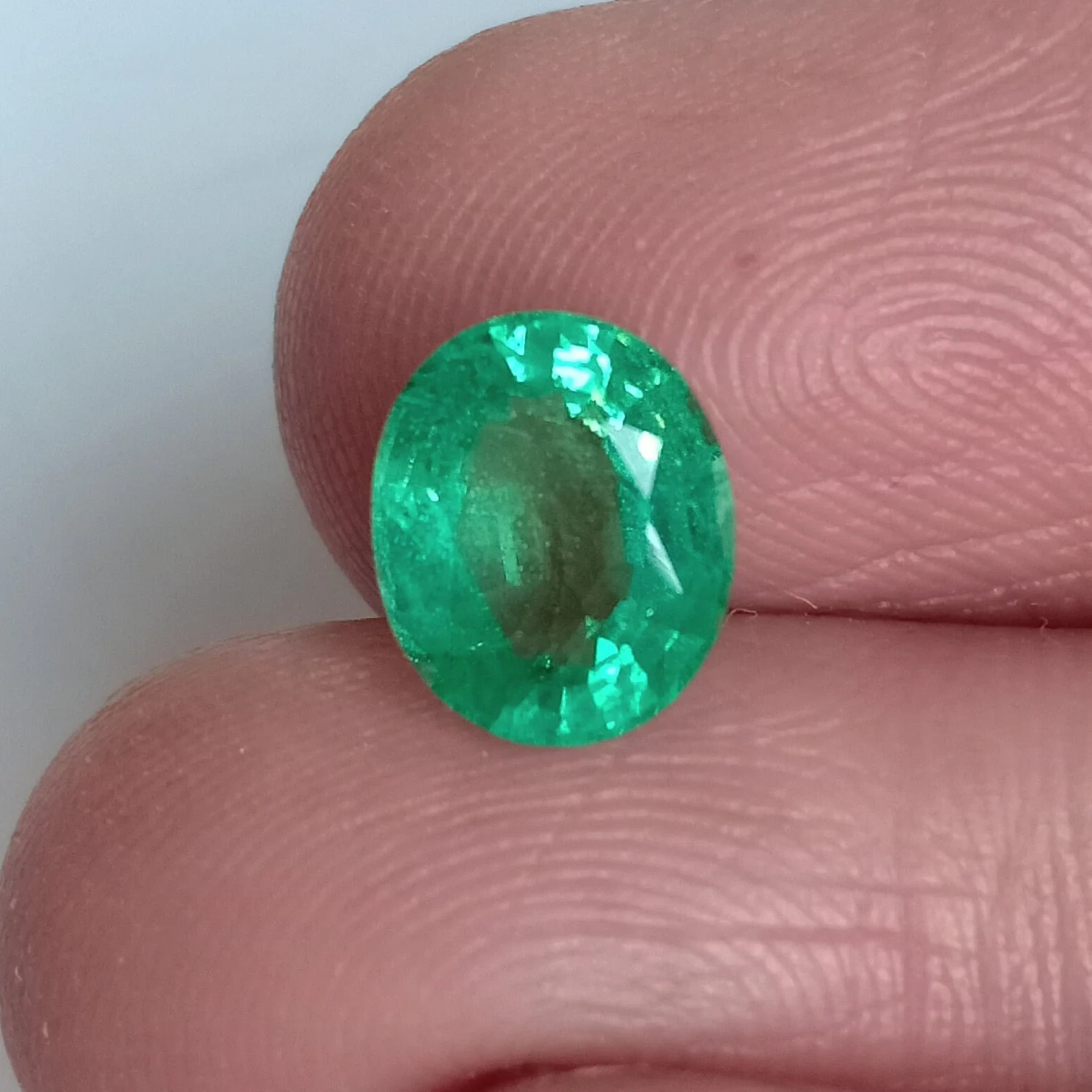 Natural Zambia Emerald 1.28 Cts vivid Oval Cut 8×6 MM Loose Gemstone For Jewelry