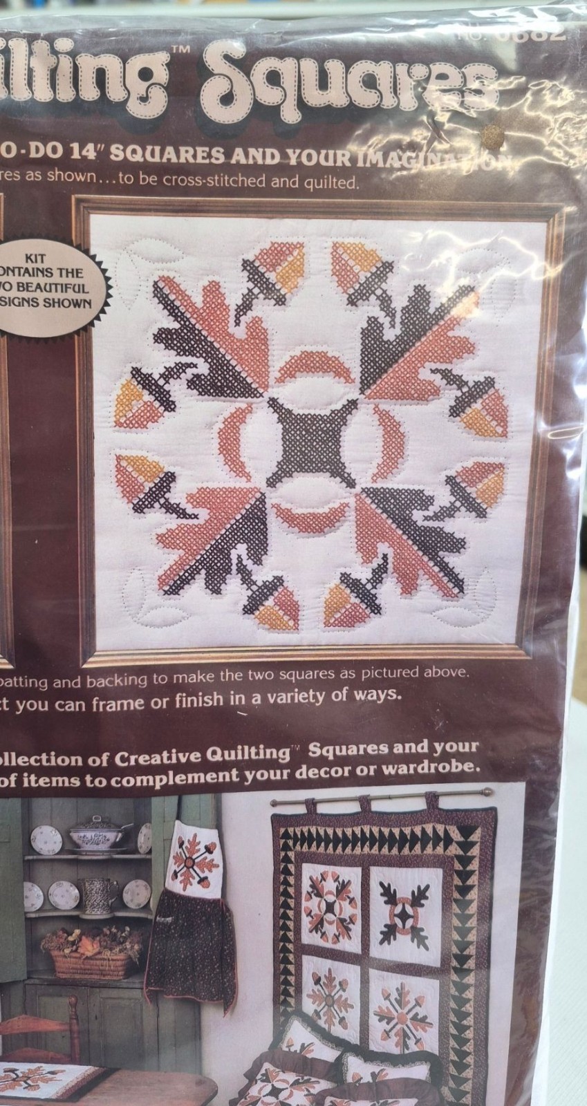 Paragon Creative Quilting Squares Kit Oak Leaf Acorn Cross Stitch Needle Craft