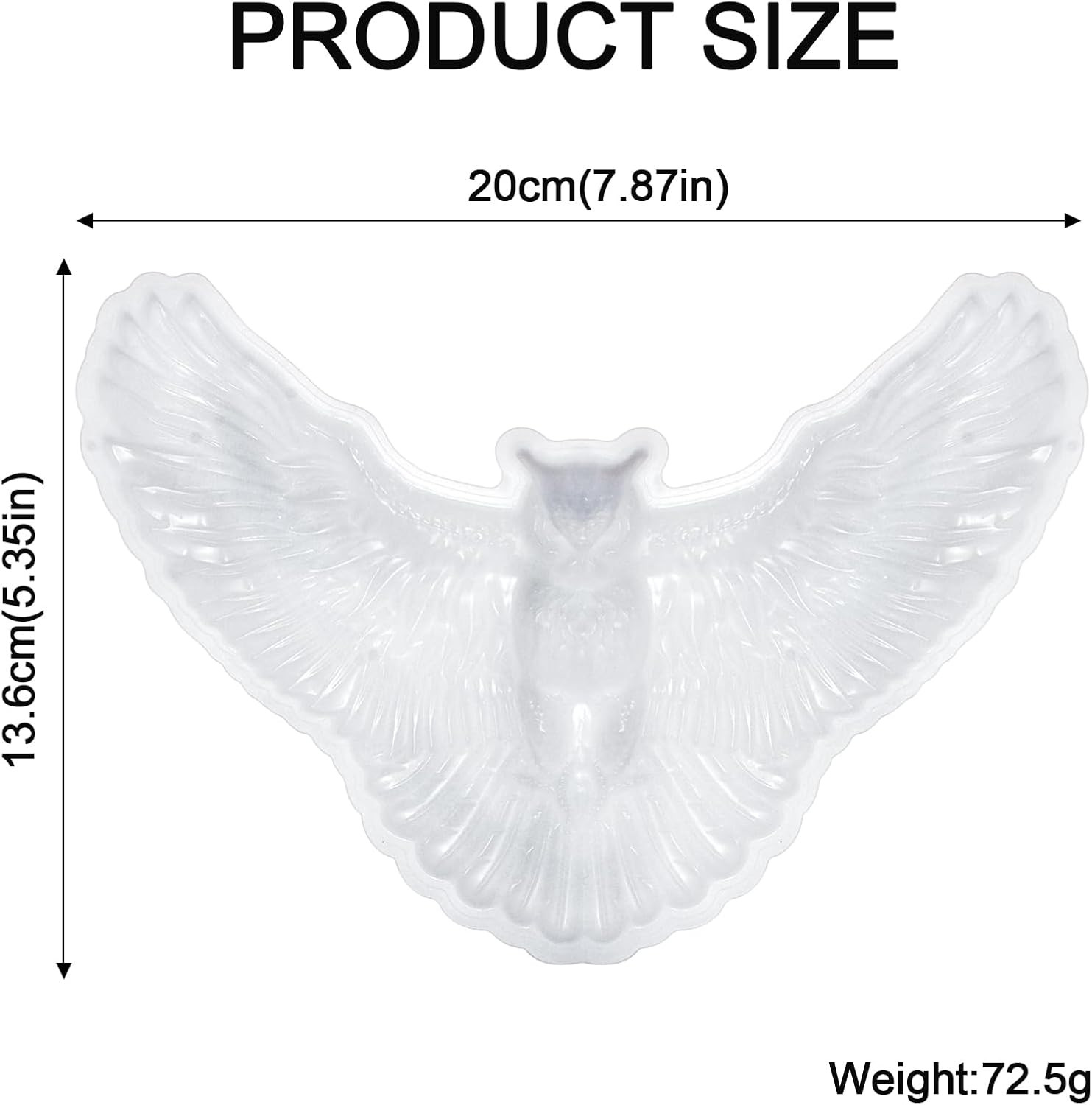 3D Crystal Owl Silicone Mold Winged Owl Resin Mold for Epoxy/Uv Resin Casting, D
