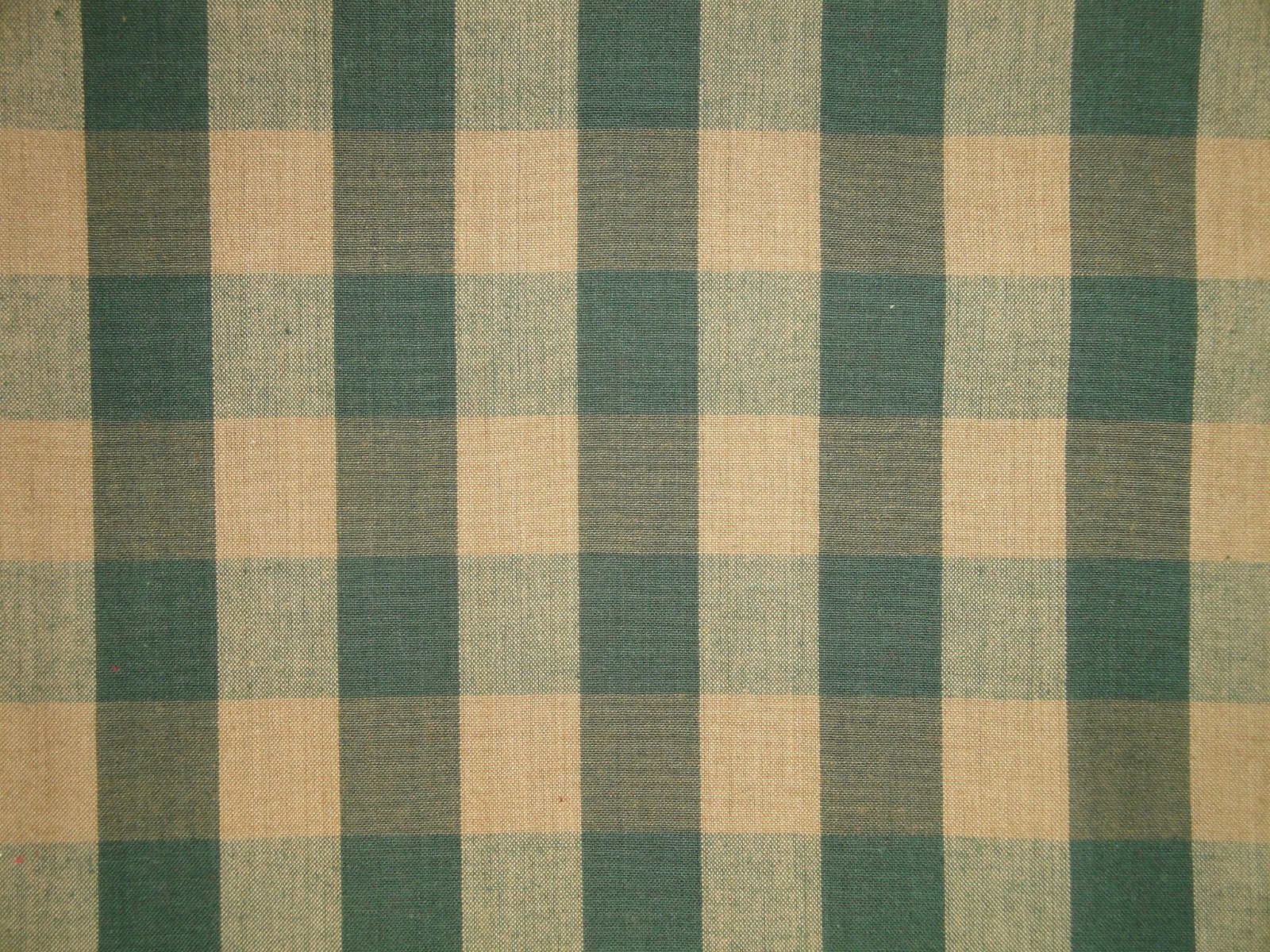 DARK Green And Tea Dye Buffalo Check Cotton Homespun Fabric | Farmhouse Fabric