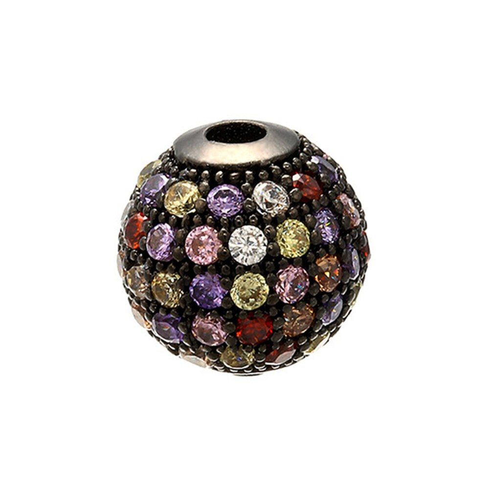 Colorful Ball Beads Zirconia Loose Spacer Beads For Jewelry Making Accessories