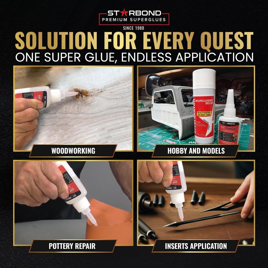 Starbond 2 oz. Gap-Filler Thick Super Glue with 6 oz. Aerosol Activator Bundle