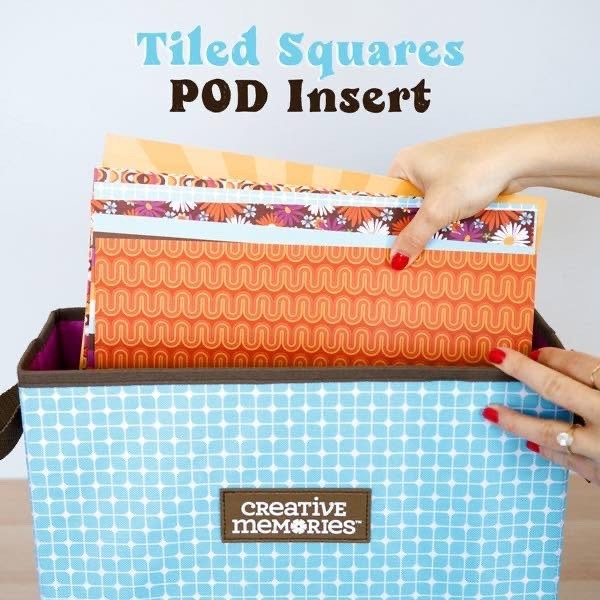 Creative Memories Blue Checked Tiled Squares POD Organizer Insert-NE Sealed 2025