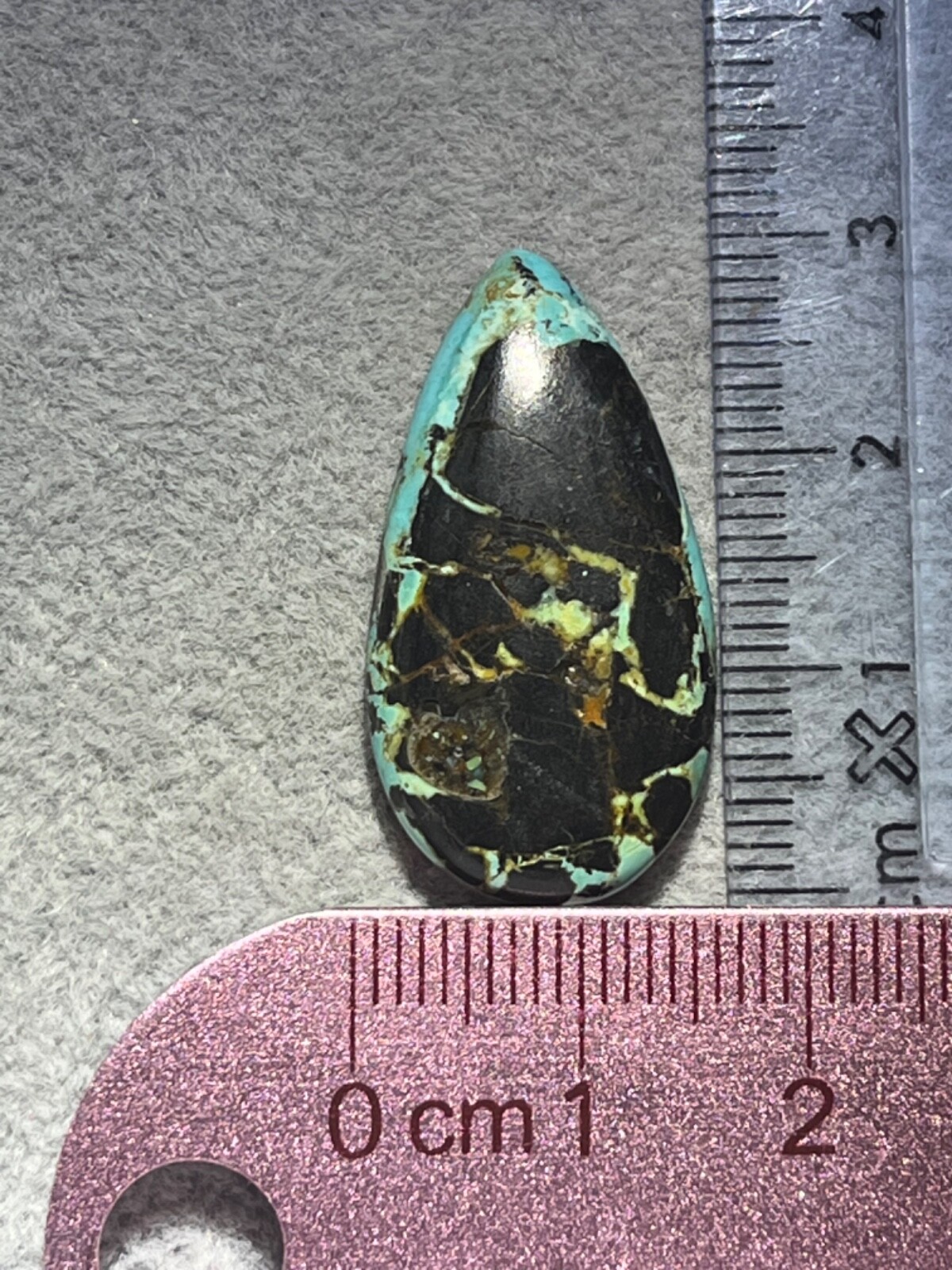 Blue Moon Turquoise 17 ctw Pear tear drop Cabochon. Tonopah, Nevada USA mined