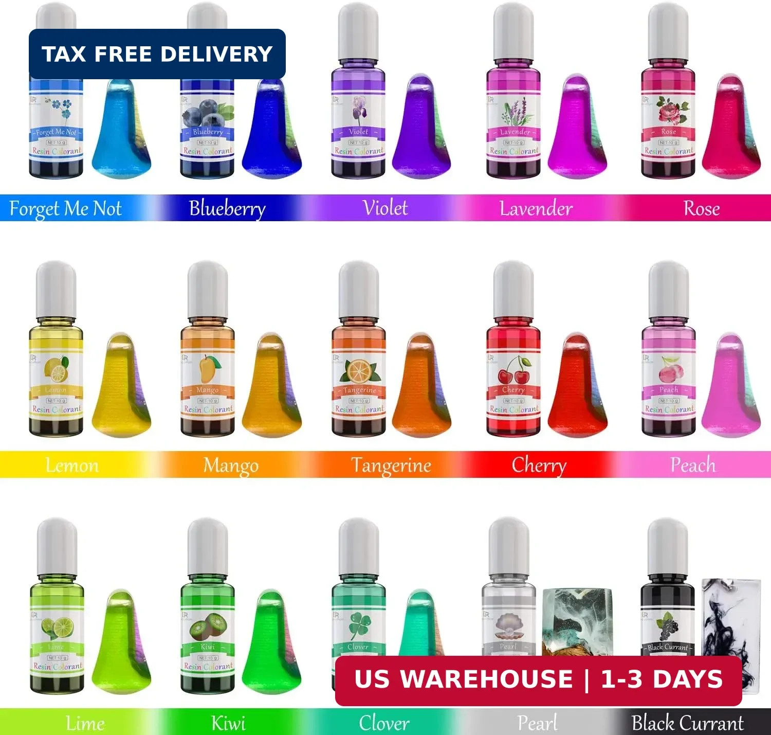 Epoxy Resin Pigment – 15 Color Liquid Epoxy Resin Dye – Highly Concentrated Epox