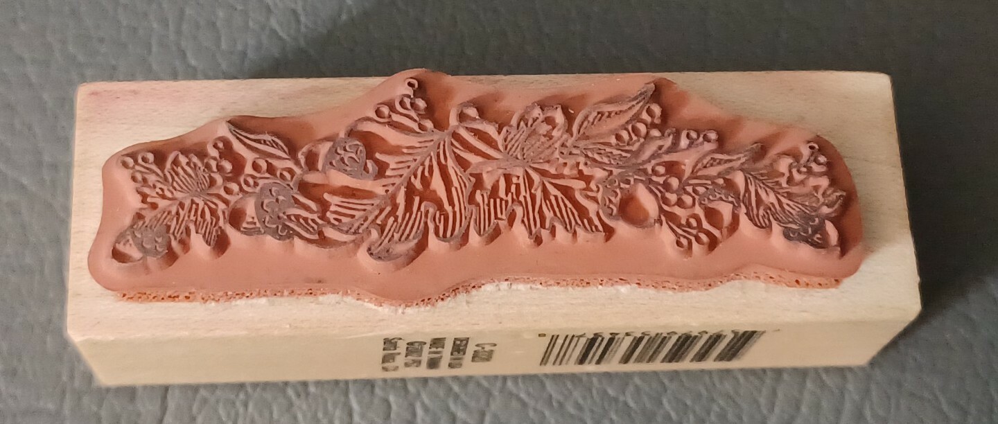PSX Autumn Oak Leaves and Acorns Border Wood Mounted Rubber Stamp C3320