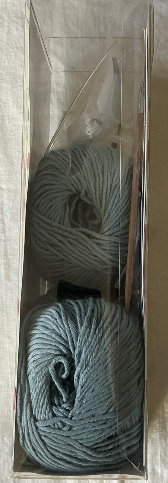 Knit Outta The Box Blue Sweater Kit For Baby Sz 0-3 & 3-6 Months Cotton Yarn