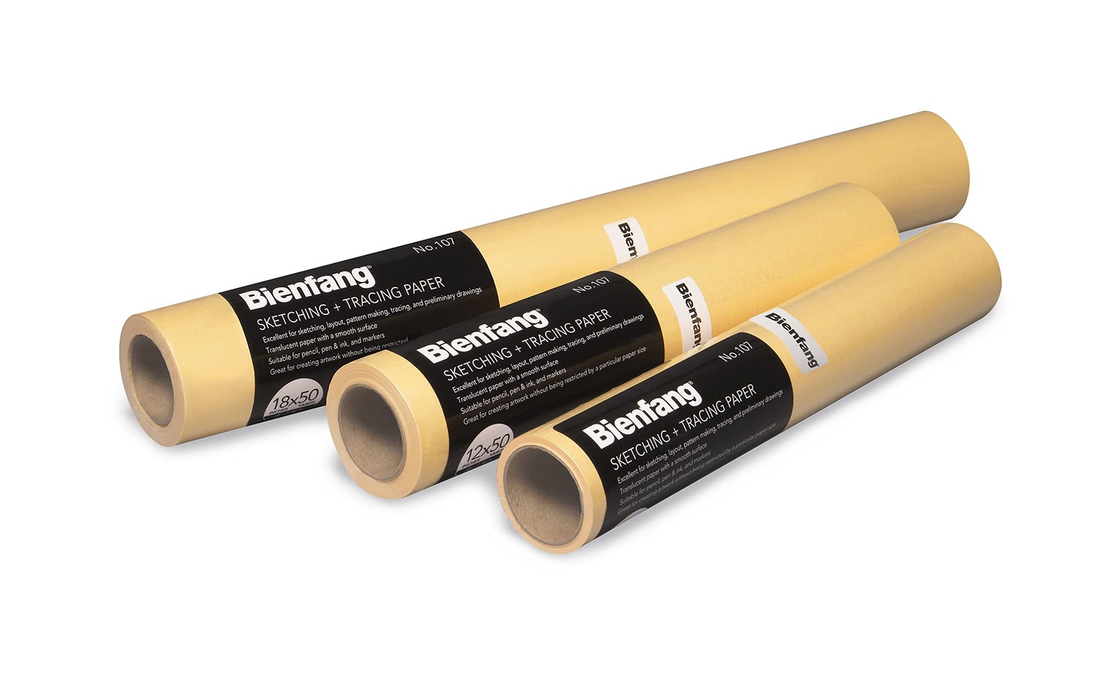 Bienfang Canary Yellow Sketching Tracing Paper Roll 24in x 20yd