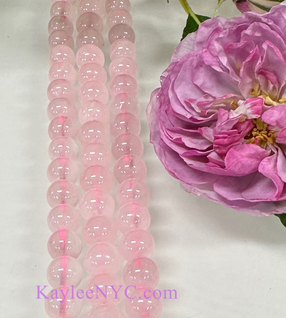 Wholesale Lot 3 Strands 8mm Natural Rose Quartz Beads Crystal Healing 15.5″