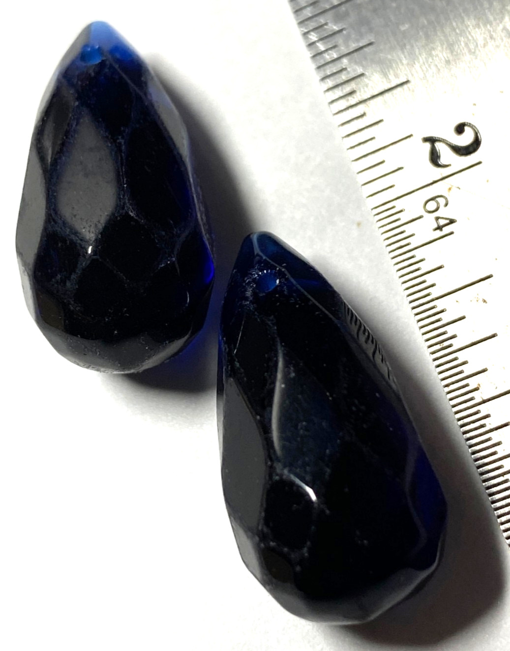 Faceted Briolette Teardrop beads 20mm to 30mm