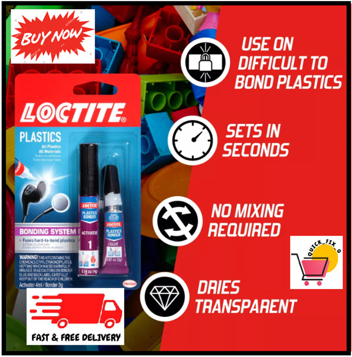 Loctite Super Glue 0.21 oz Plastic 2 Part Bonding All Plastic All Materials Clea