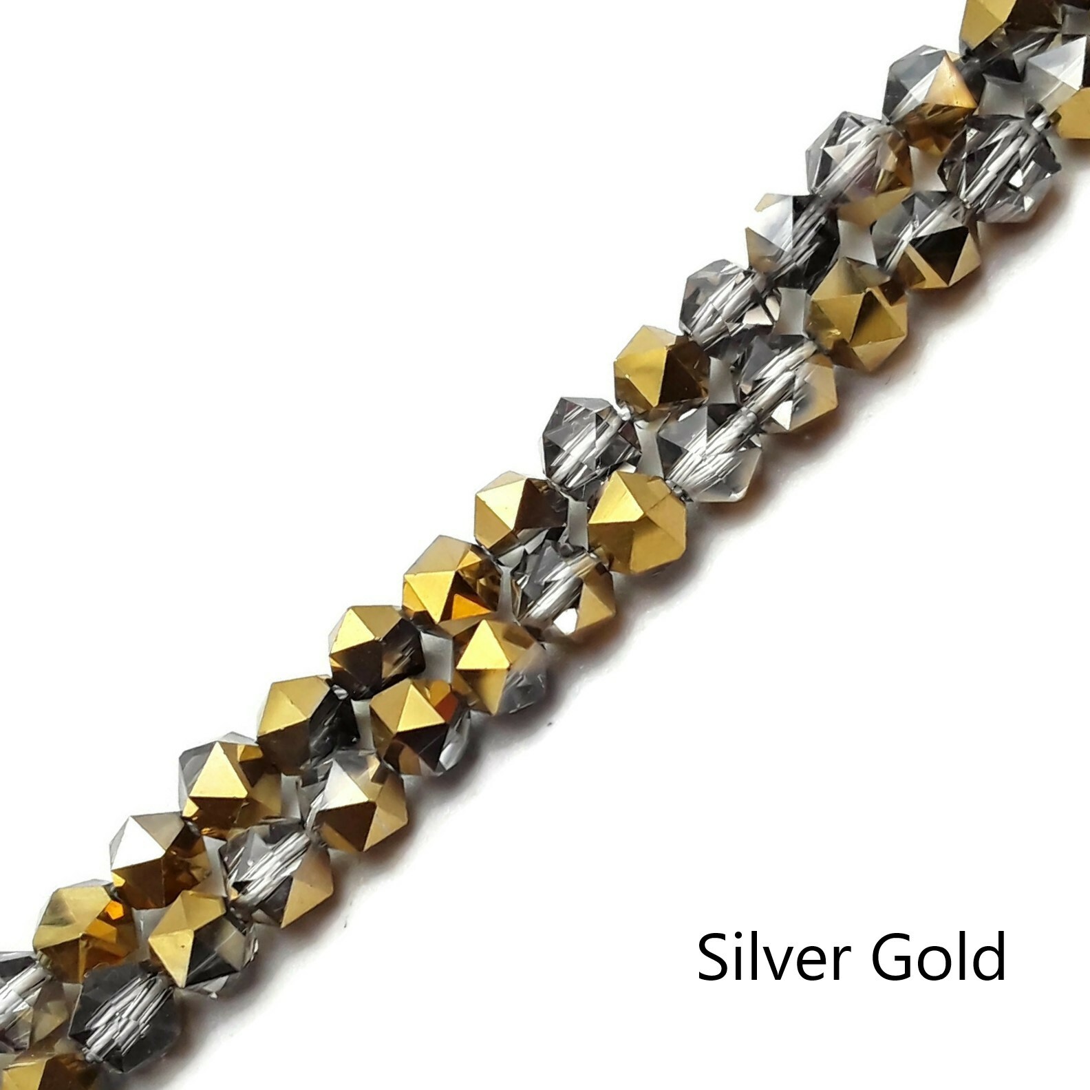 Crystal Glass Faceted Star Cut Round Beads 6mm 13″ Strand