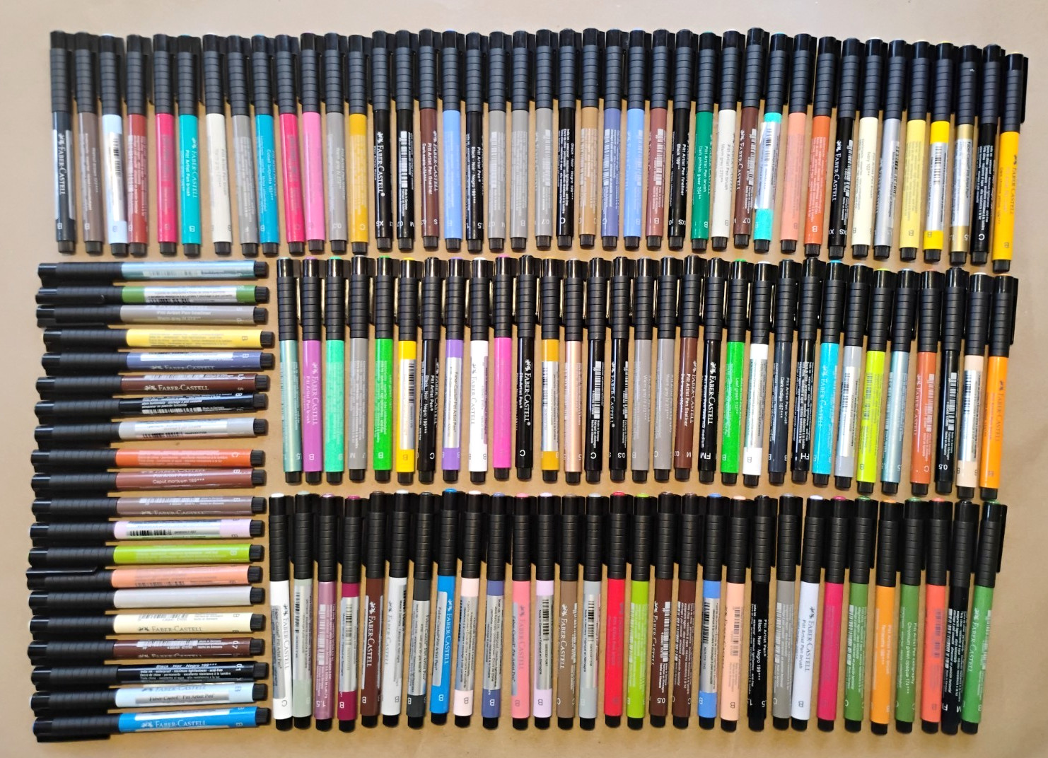 LOT OF 122 Faber Castell Pitt Artist India Ink Pens – NEW! – Brush, Sketch, MORE