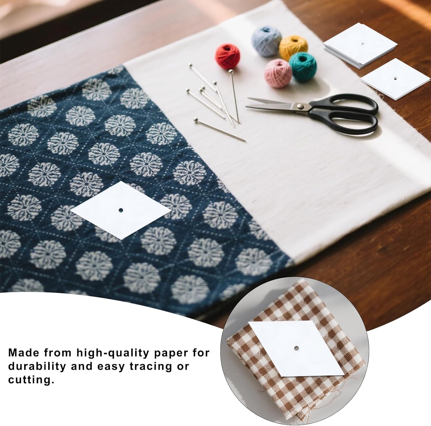 480pcs Paper Piecing Paper for Quilting Diamond 60 Degrees (1″, 1.5″ and 2″ Quil