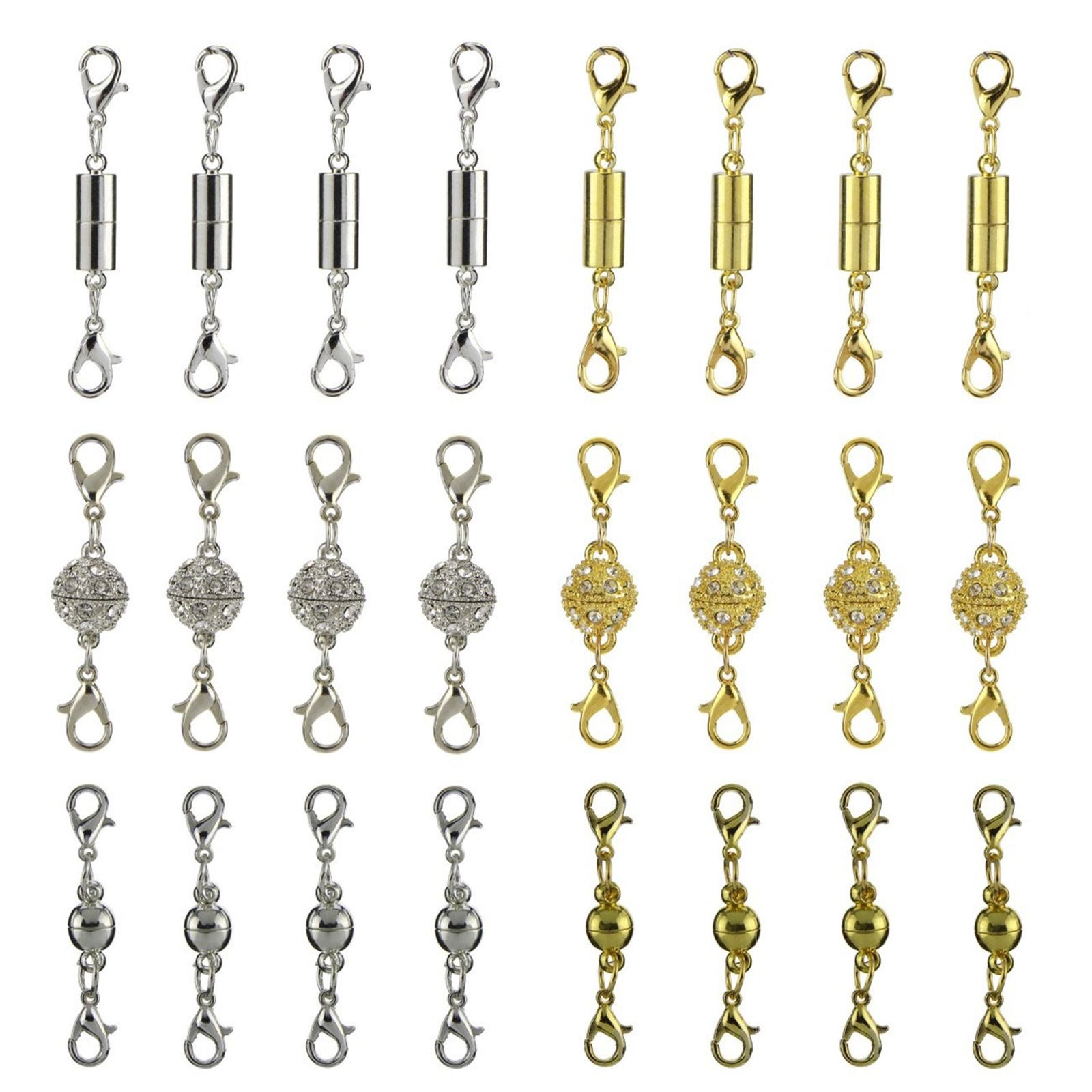 24Pcs Metal Strong Magnetic Clasps Connectors For Jewelry Necklace Making A