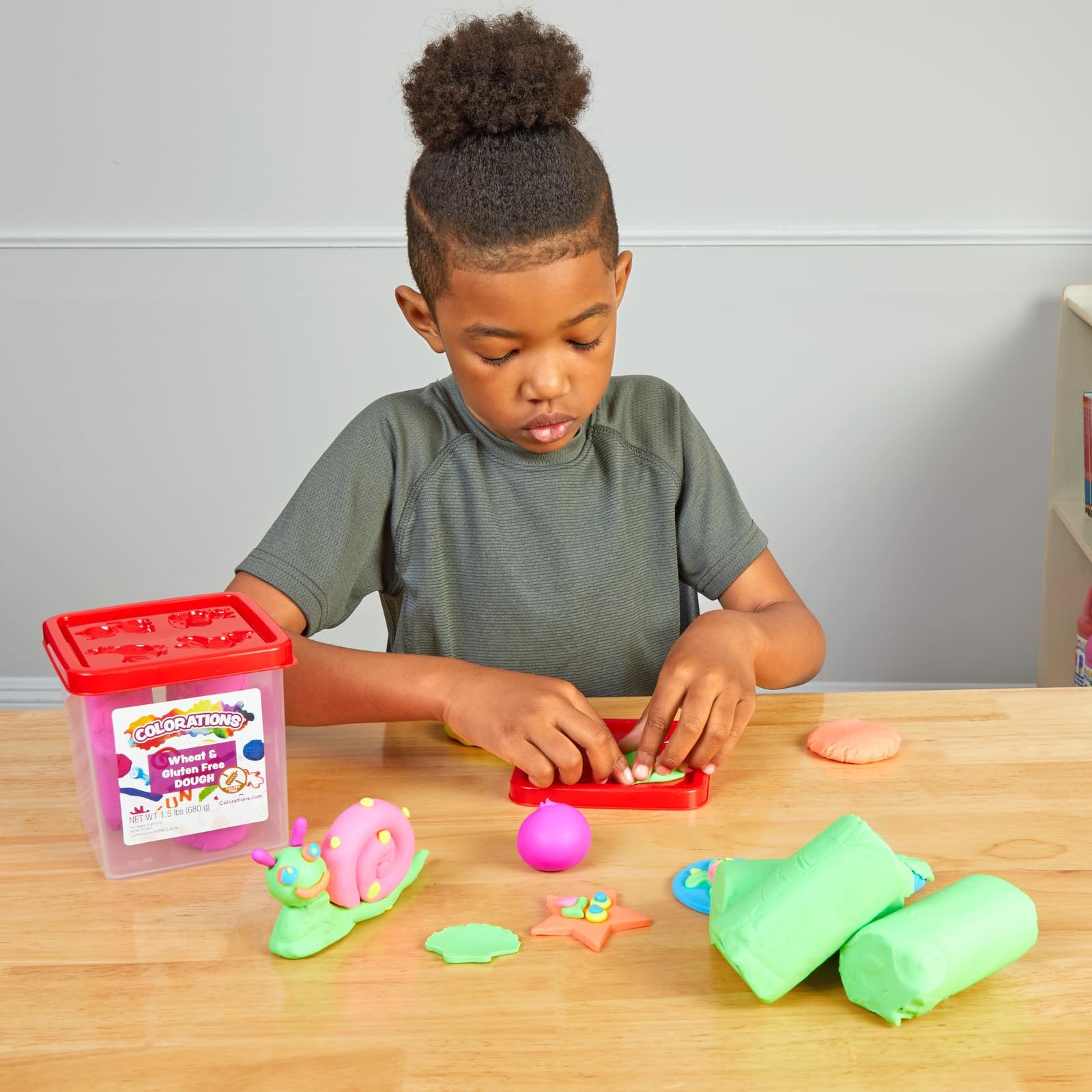 Colorations Wheat Gluten Neon Dough Classroom Pack – 6 Colors Non-Toxic Play