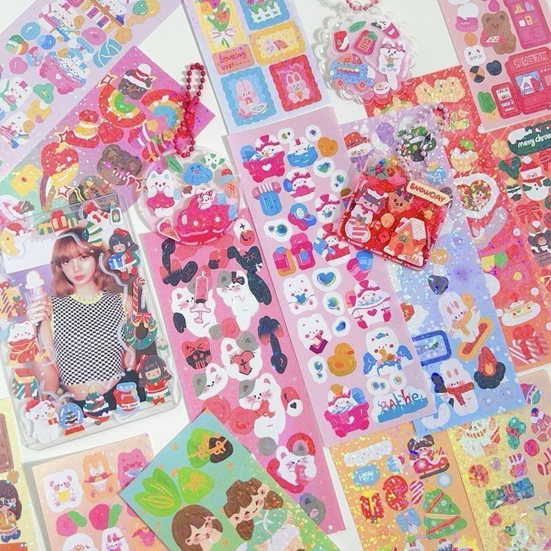 10sheets Mixed Korean Cute Deco Photo Cards Scrapbook Stickers