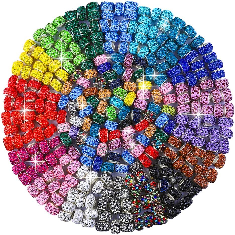 120 Pieces Large Hole Beads Spacer Bead Mixed Color Assorted European Craft B…