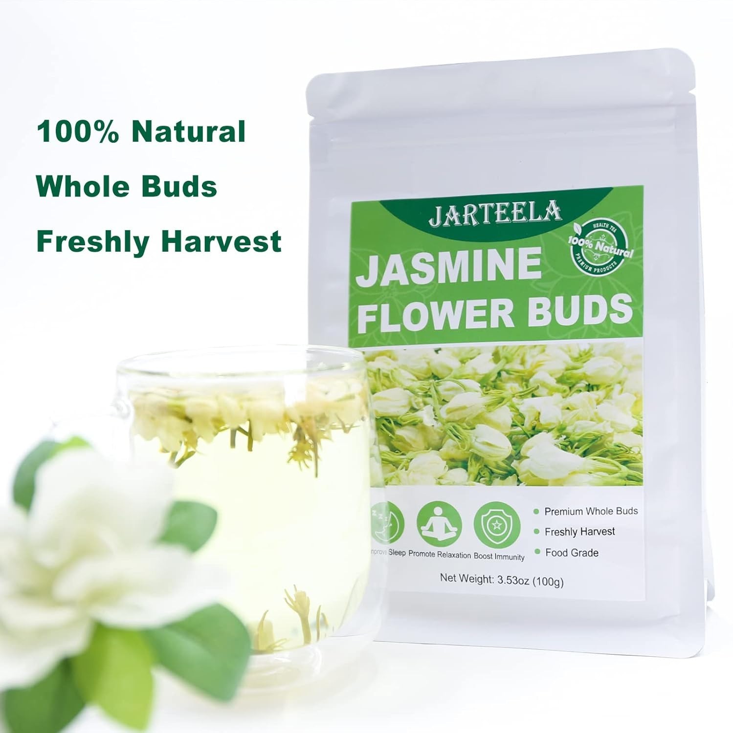 Natural Whole Dried Jasmine Flowers 100g – Edible & Versatile for Tea and Crafts
