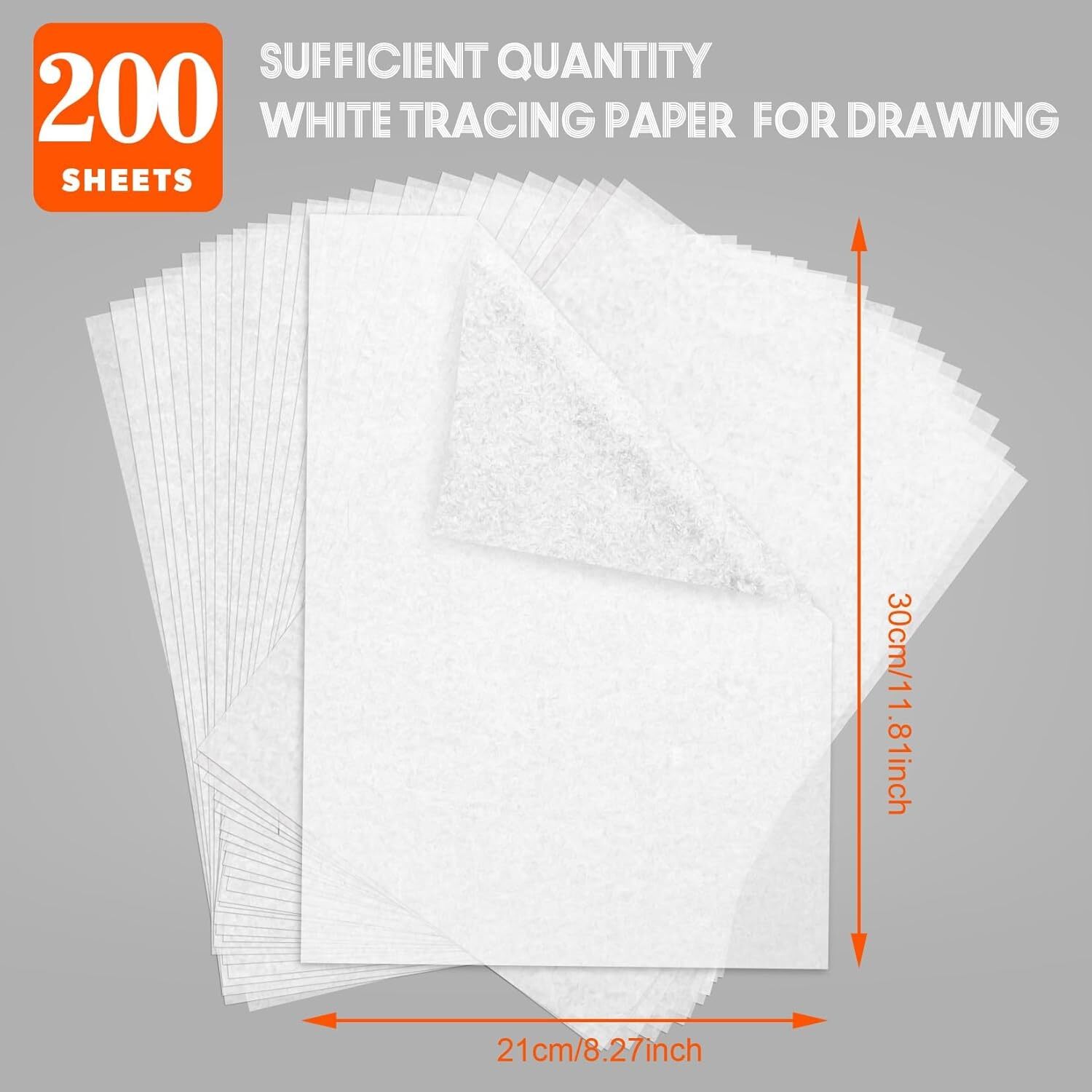 Tracing Paper for Drawing Trace Paper -200 Sheets White Translucent Traci