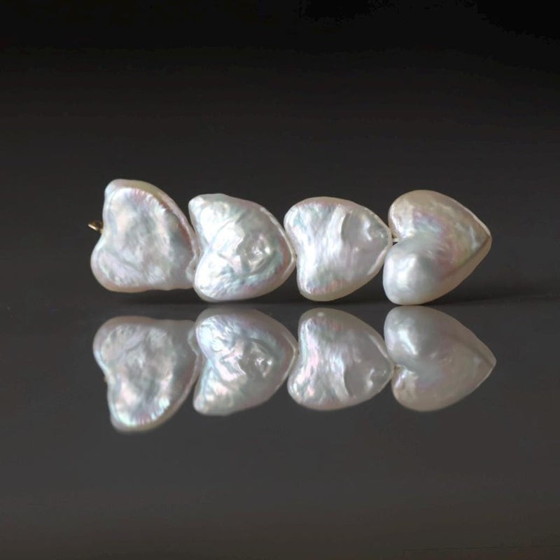 Baroque Freshwater Pearl Heart Beads10-11mm – 4 Pcs