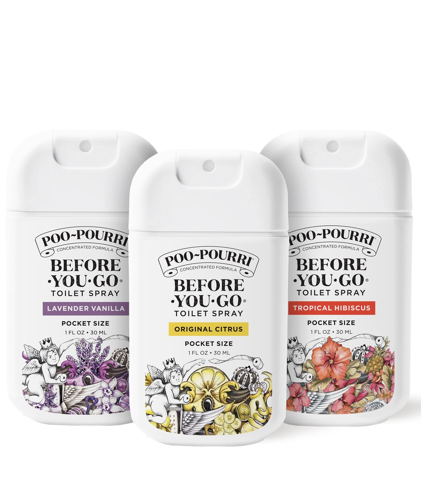 Poo-Pourri Before-You-Go Pocket Toilet Spray, 1 Fl Oz (Pack of 3), Multicolor