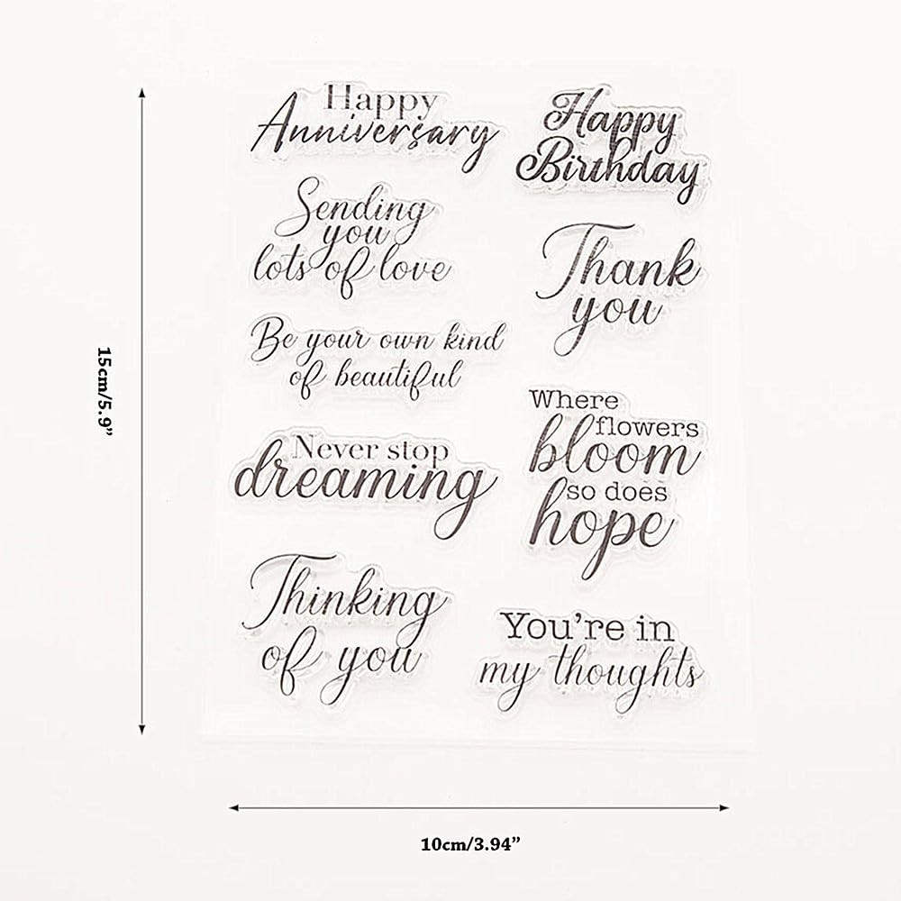 Happy Anniversary Greetings Blessings Silicone Clear Stamps Scrapbooking